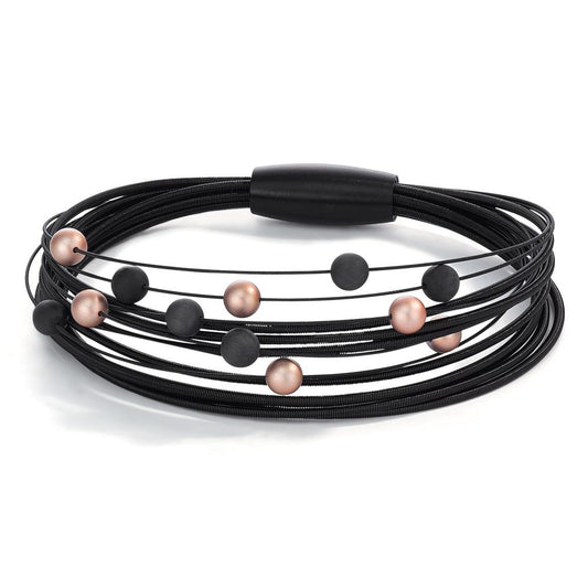 Bracelet Stainless steel, Aluminum Black IP coated 17 cm