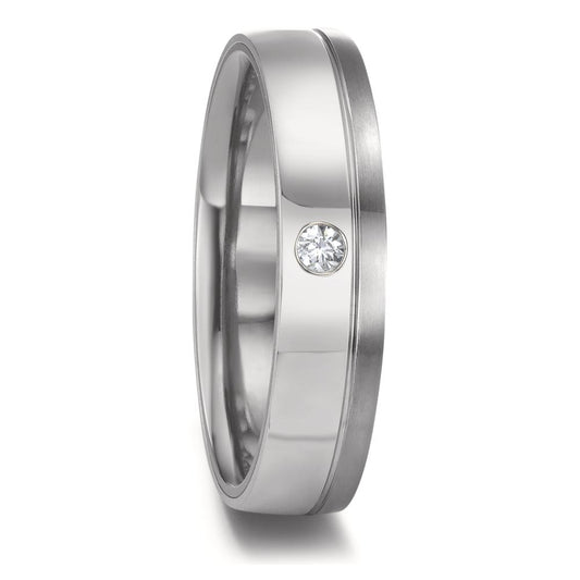 Wedding Ring Tantal 999, Platinum 950 Diamond 0.04 ct, w-si