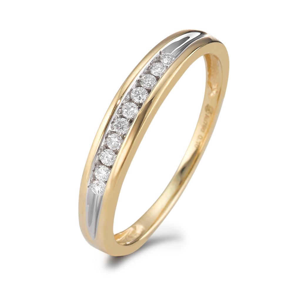 Ring 18k Yellow Gold Diamond 0.10 ct, 10 Stones, w-si