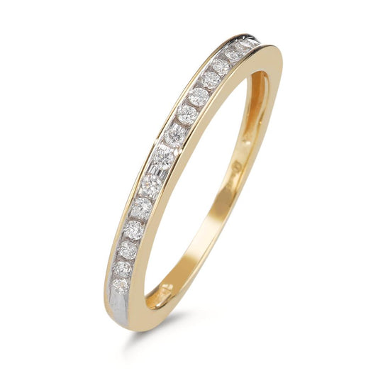 Ring 18k Yellow Gold Diamond 0.15 ct, 15 Stones, w-si