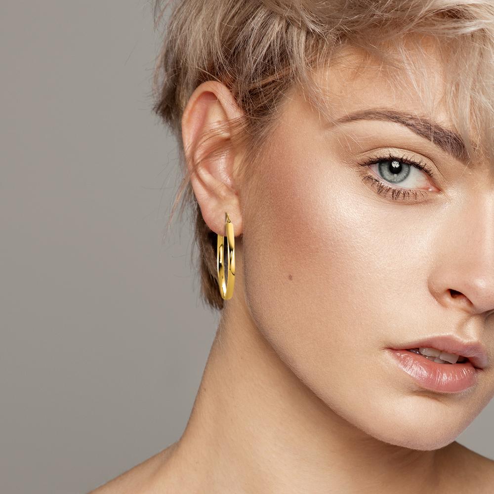 Hoop earrings Silver Yellow Gold plated