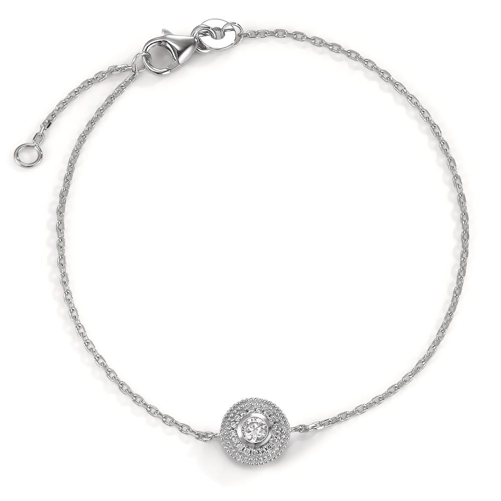 Bracelet Silver Zirconia Rhodium plated 16.5-18.5 cm