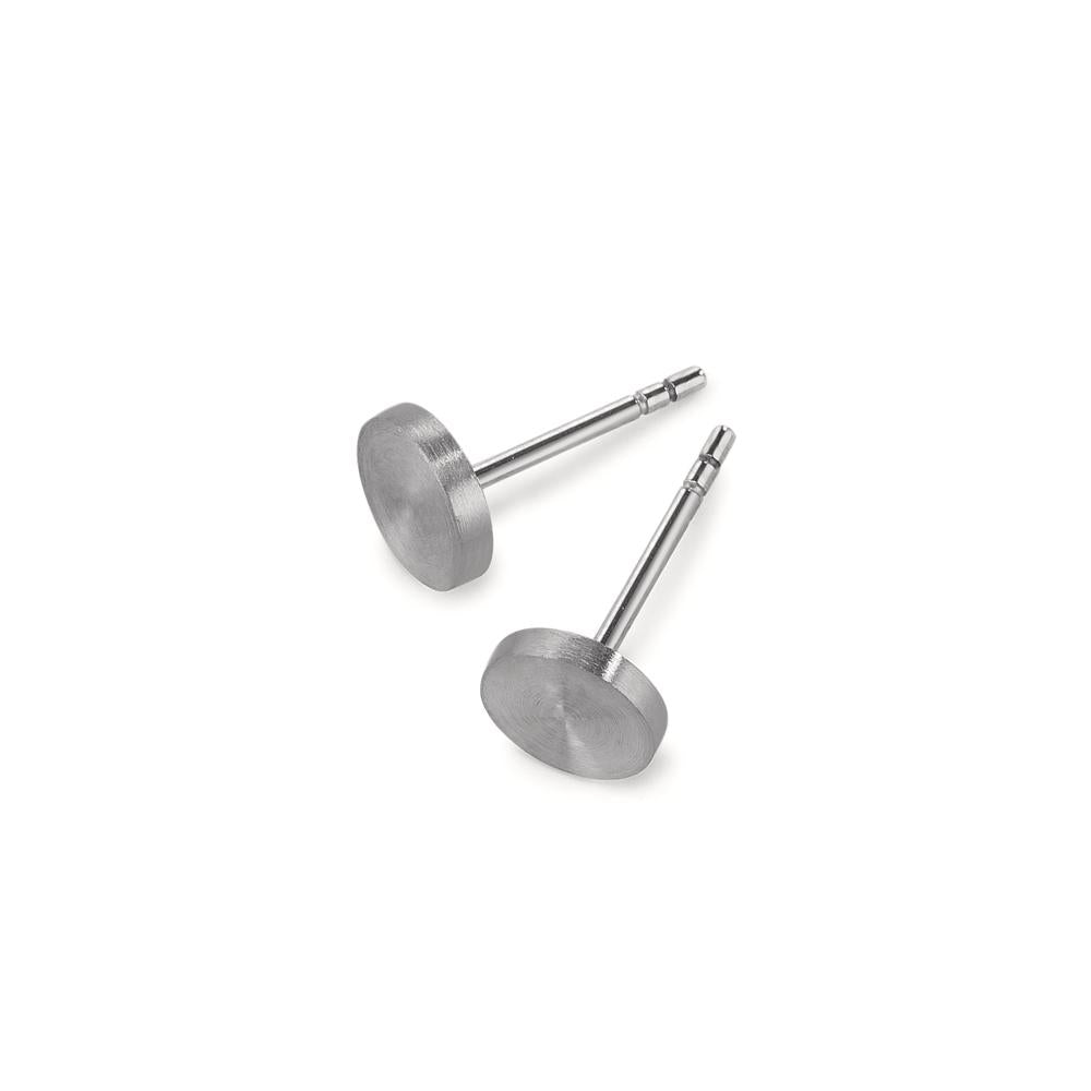 Stud earrings Stainless steel Gray IP coated Ø7 mm