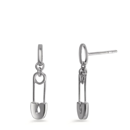 Drop Earrings Silver Rhodium plated Safety Pin