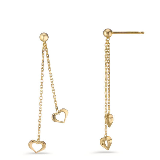 Drop Earrings Silver Yellow Gold plated Heart