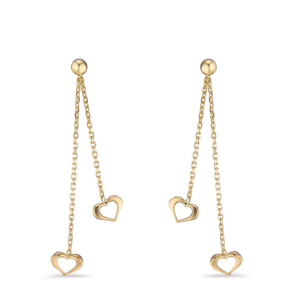 Drop Earrings Silver Yellow Gold plated Heart