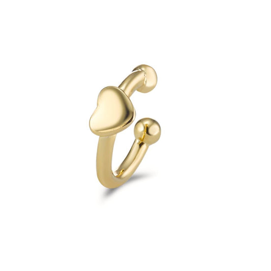 Ear Cuff Silver Yellow Gold plated Heart Ø12 mm