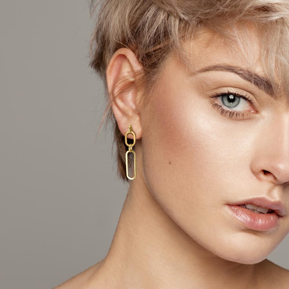 Drop Earrings Silver Yellow Gold plated