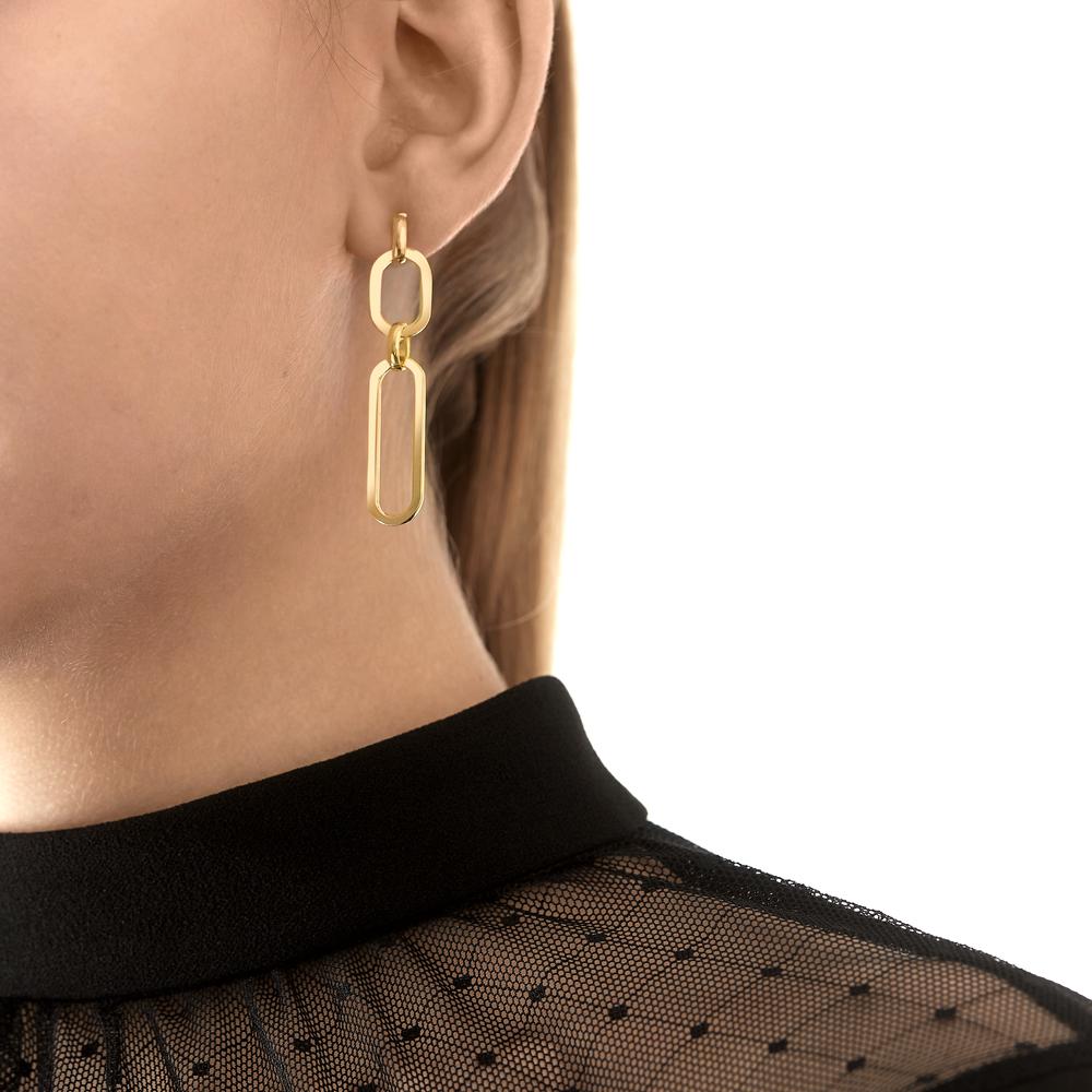 Drop Earrings Silver Yellow Gold plated