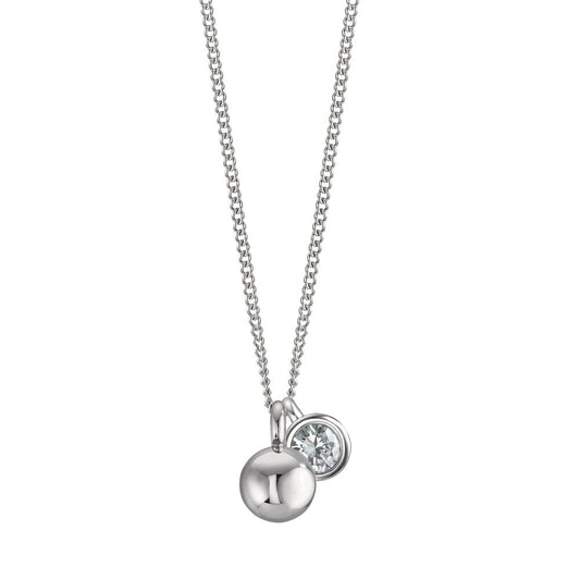 Necklace Stainless steel Zirconia 45 cm Ø8 mm