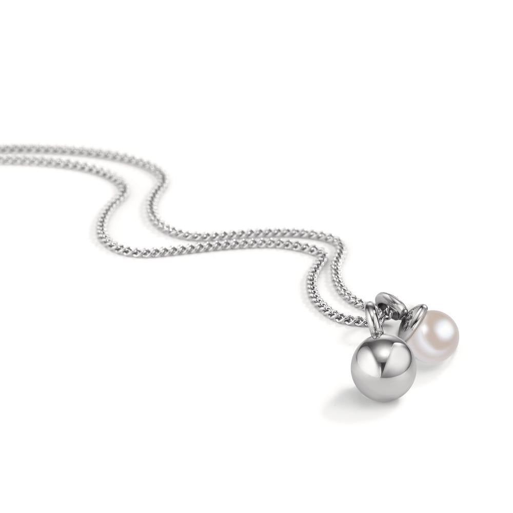 Necklace Stainless steel Shell pearl 45 cm Ø8 mm