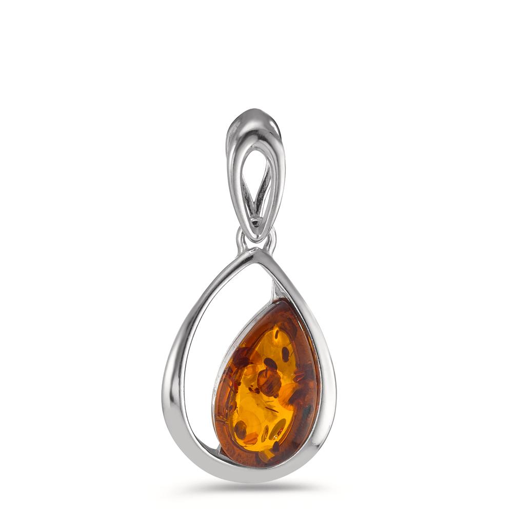 Pendant Silver Amber Rhodium plated