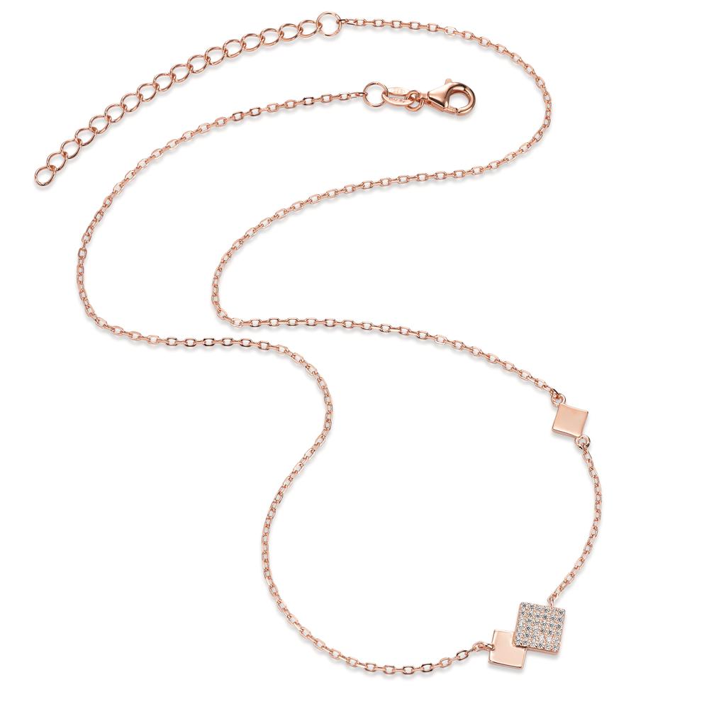 Necklace Silver Zirconia Rose Gold plated 40-45 cm