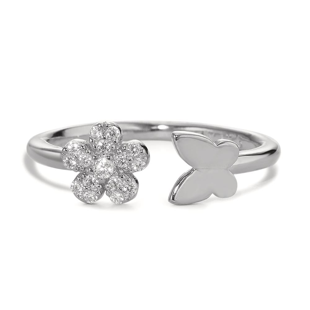 Ring Silver Zirconia Rhodium plated Flower