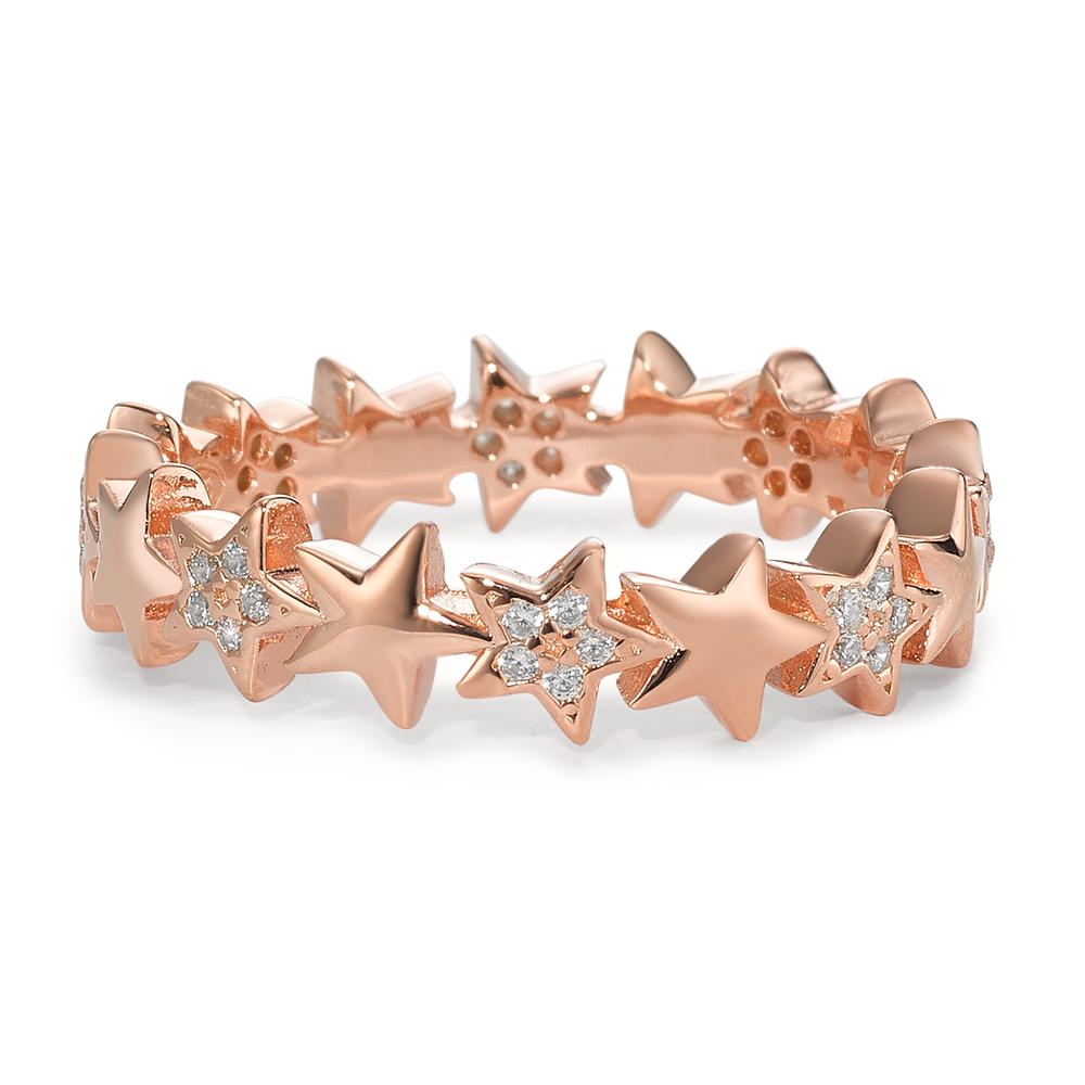 Ring Silver Zirconia Rose Gold plated Star