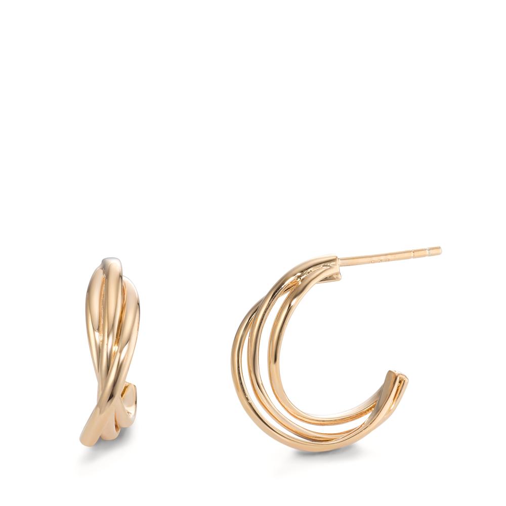 Earrings Silver Yellow Gold plated Ø17 mm