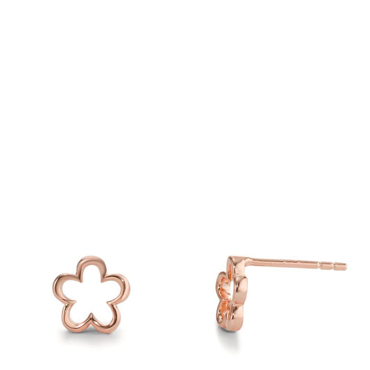 Stud earrings Silver Rose Gold plated Flower Ø8 mm