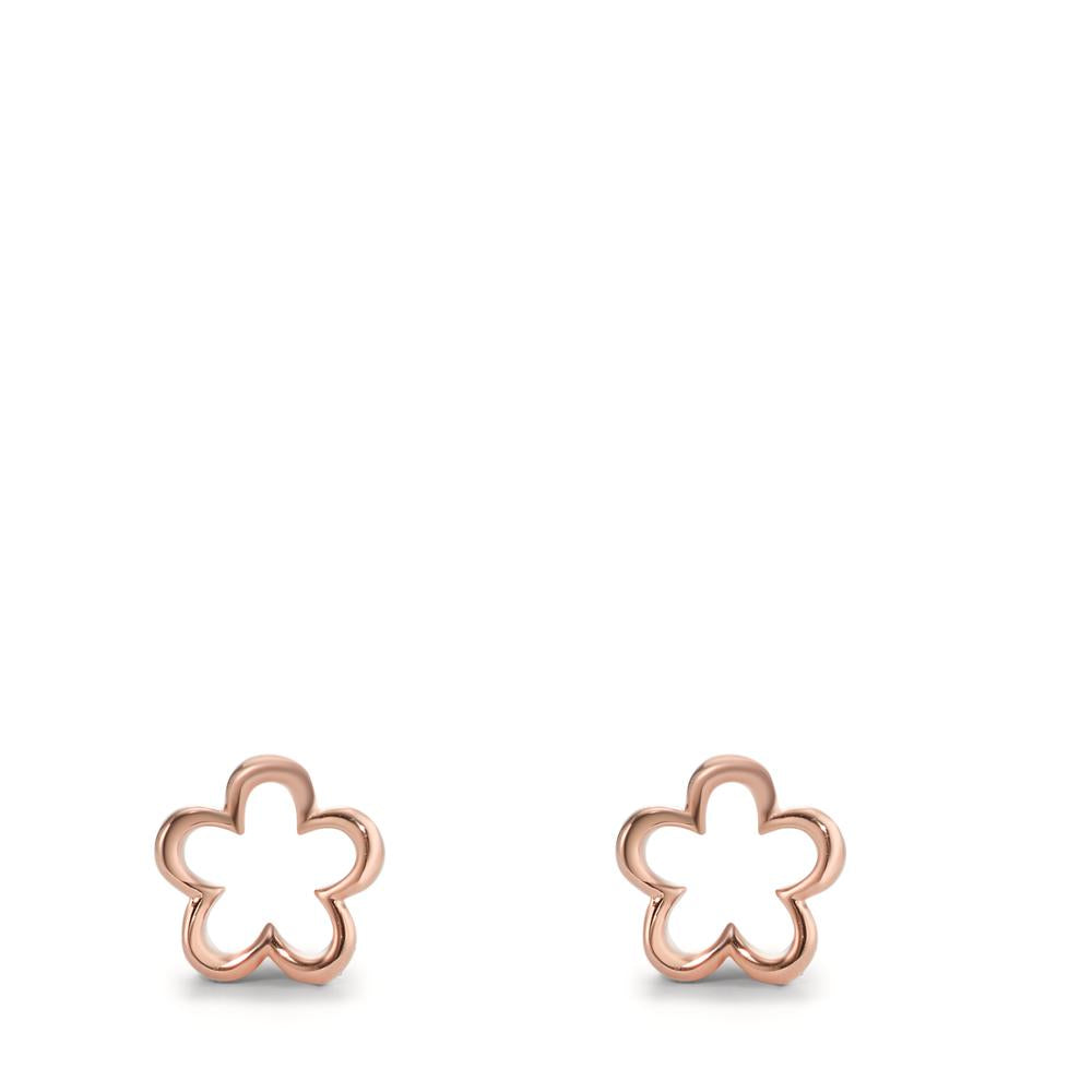 Stud earrings Silver Rose Gold plated Flower Ø8 mm