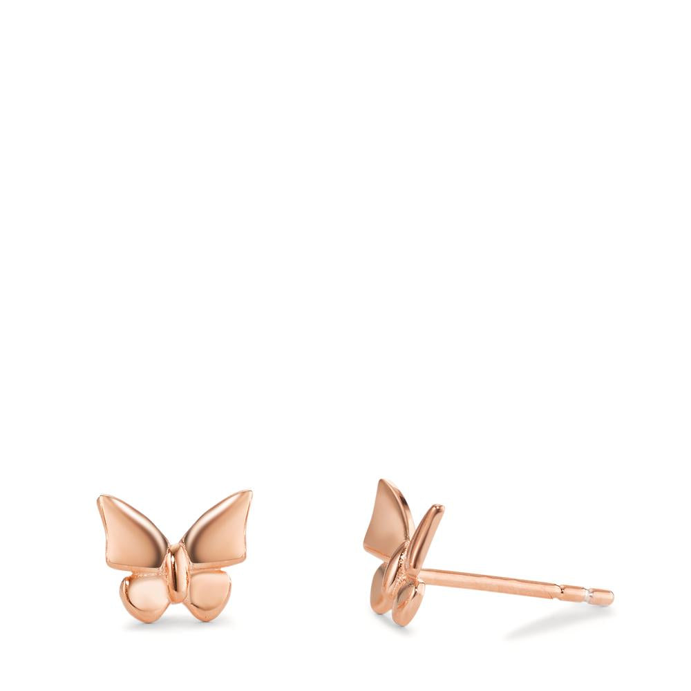 Stud earrings Silver Rose Gold plated Butterfly