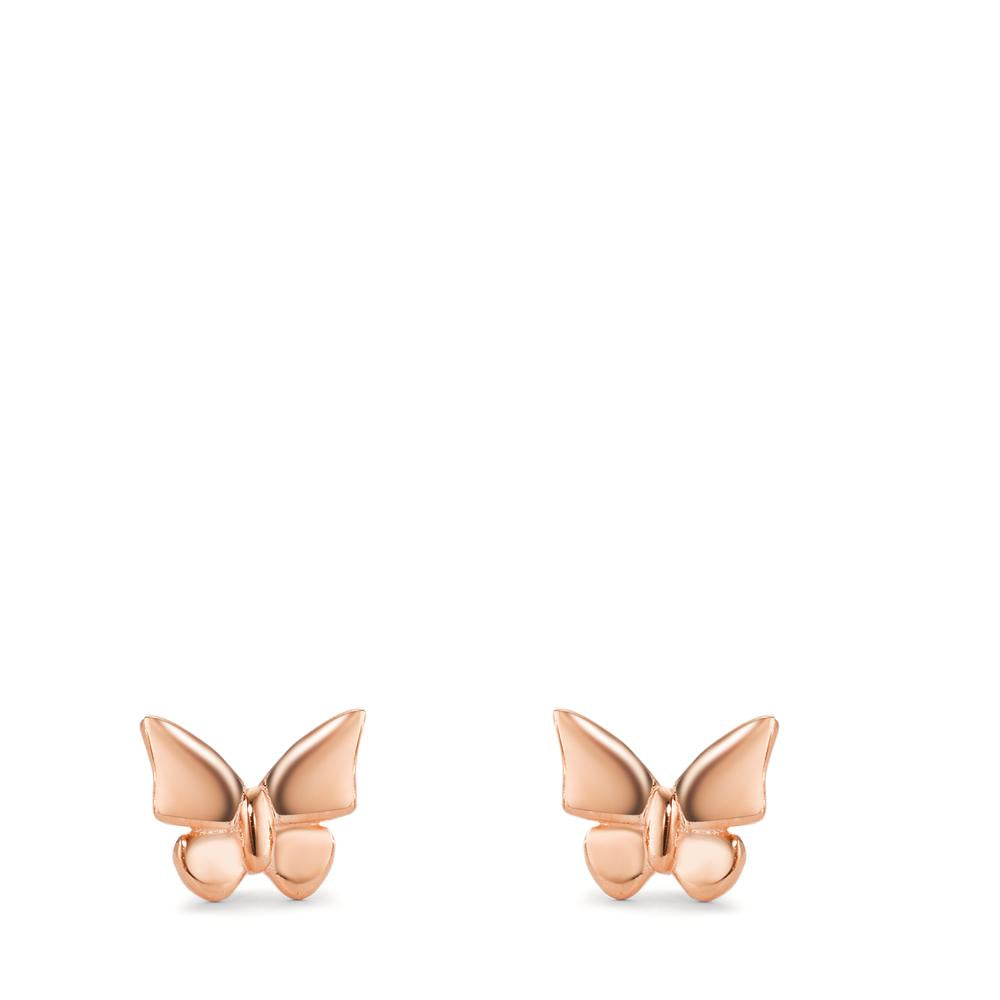 Stud earrings Silver Rose Gold plated Butterfly