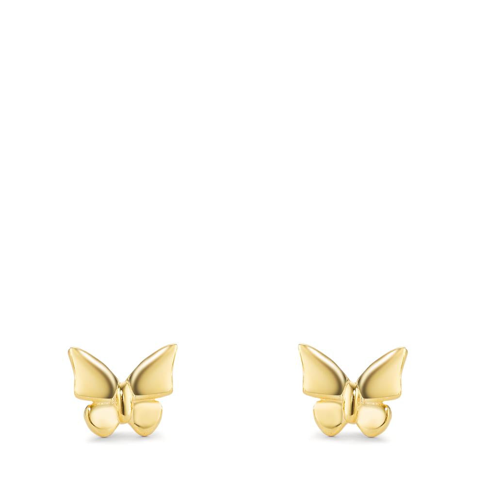 Stud earrings Silver Yellow Gold plated Butterfly