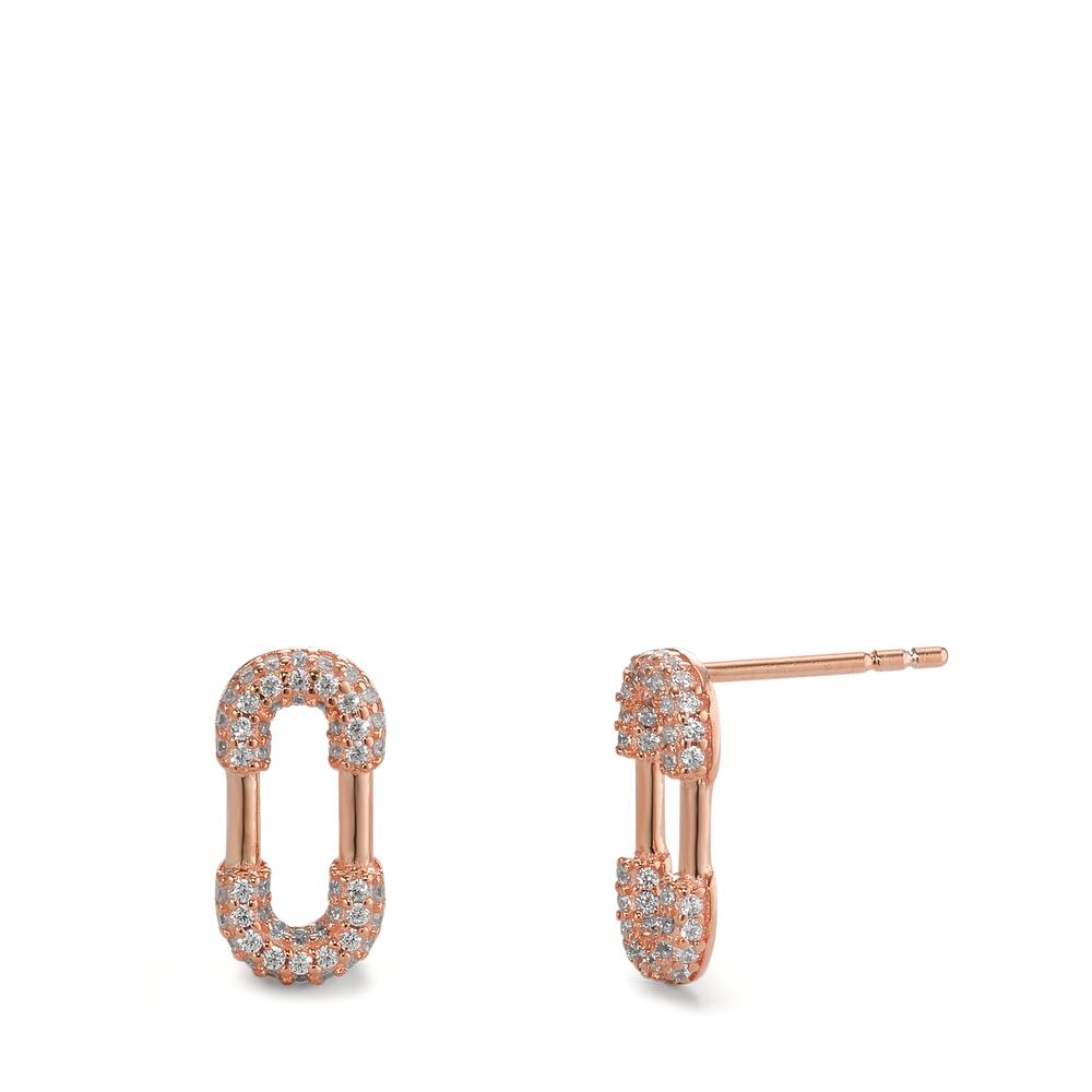 Stud earrings Silver Zirconia Rose Gold plated