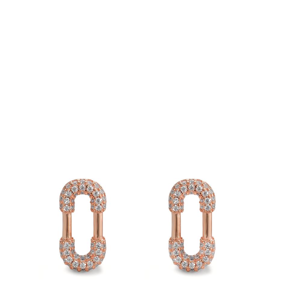 Stud earrings Silver Zirconia Rose Gold plated