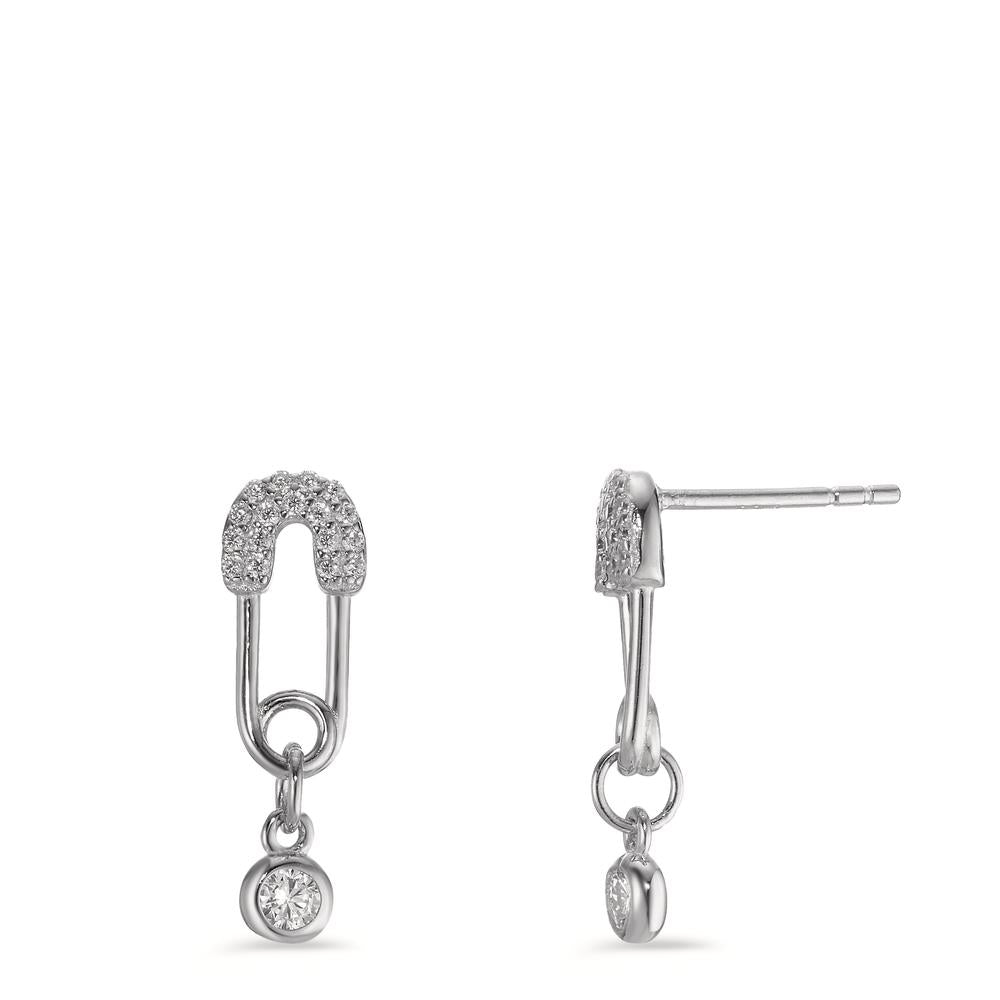 Drop Earrings Silver Zirconia Rhodium plated