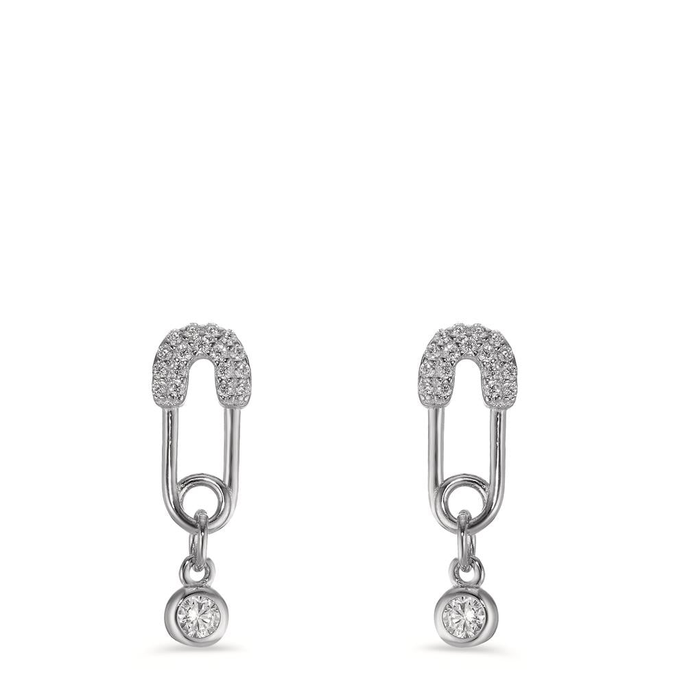 Drop Earrings Silver Zirconia Rhodium plated