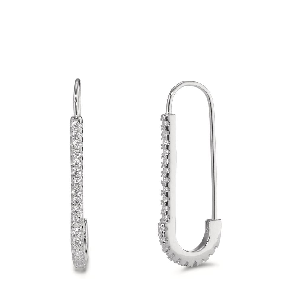 Drop Earrings Silver Zirconia Rhodium plated