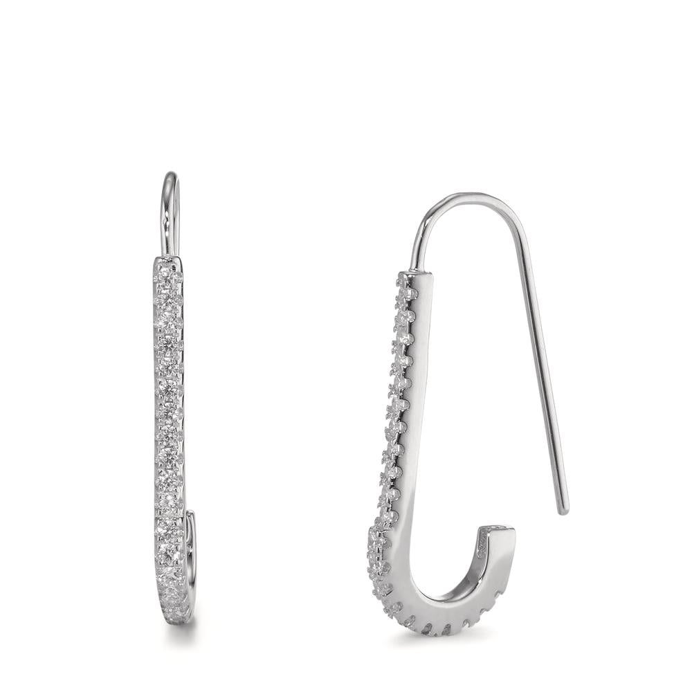 Drop Earrings Silver Zirconia Rhodium plated