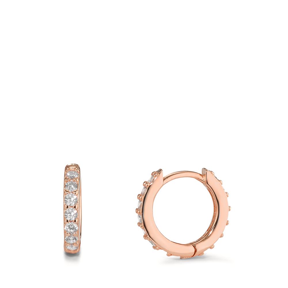 Hinged hoop Silver Zirconia 28 Stones Rose Gold plated