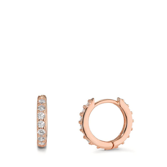 Hinged hoop Silver Zirconia 28 Stones Rose Gold plated