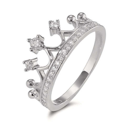 Ring Silver Zirconia Rhodium plated Crown