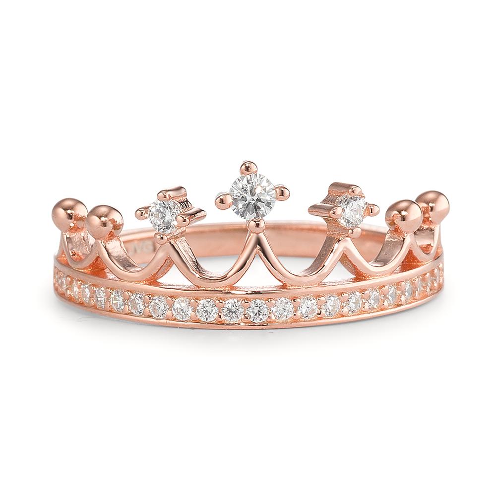 Ring Silver Zirconia Rose Gold plated Crown