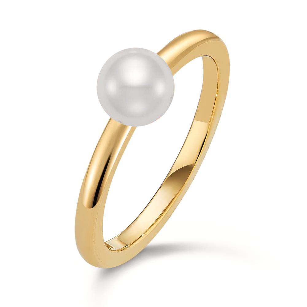 Ring Stainless steel Yellow IP coated Shell pearl