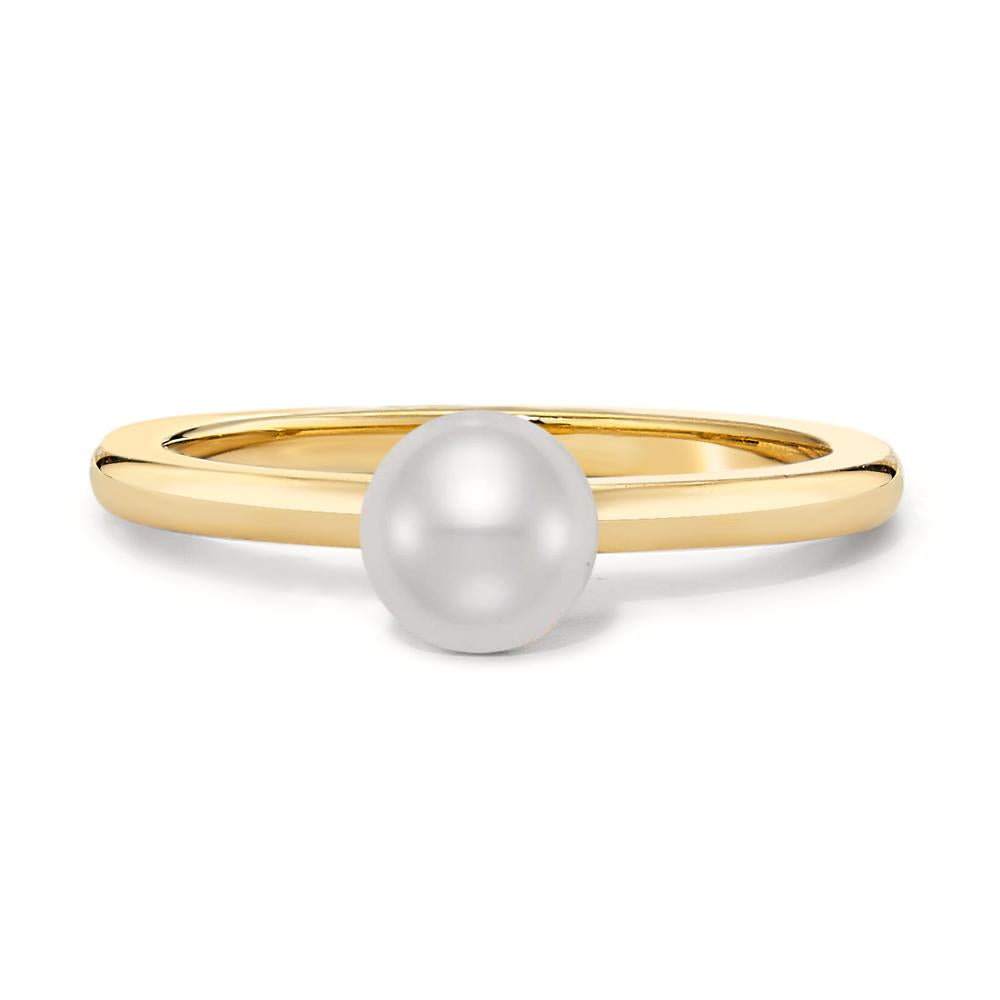 Ring Stainless steel Yellow IP coated Shell pearl