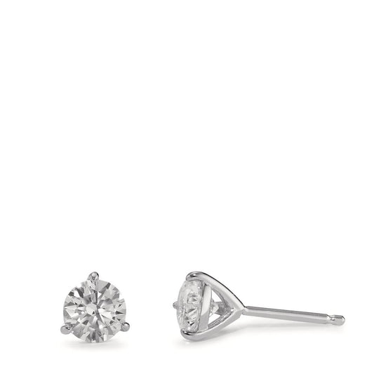 Stud earrings Silver Rhodium plated Ø6.5 mm