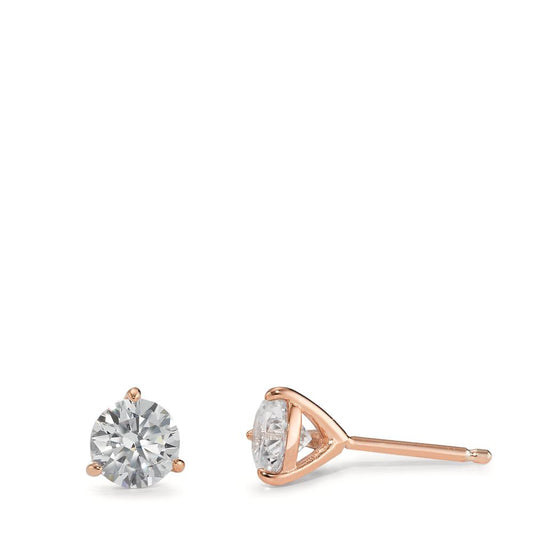 Stud earrings Silver Rose Gold plated Ø6.5 mm