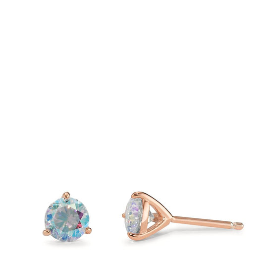 Stud earrings Silver Rose Gold plated Ø6.5 mm