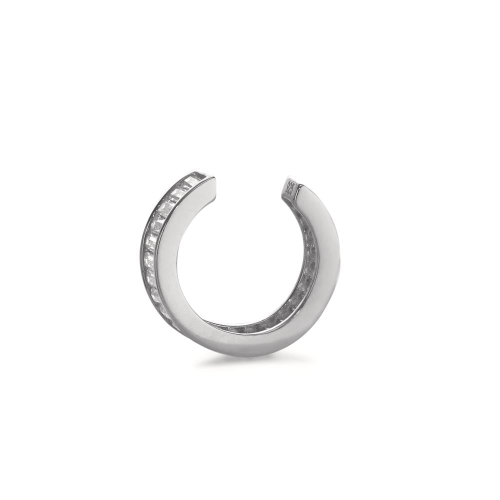 Ear Cuff Silver Zirconia Rhodium plated Ø12 mm