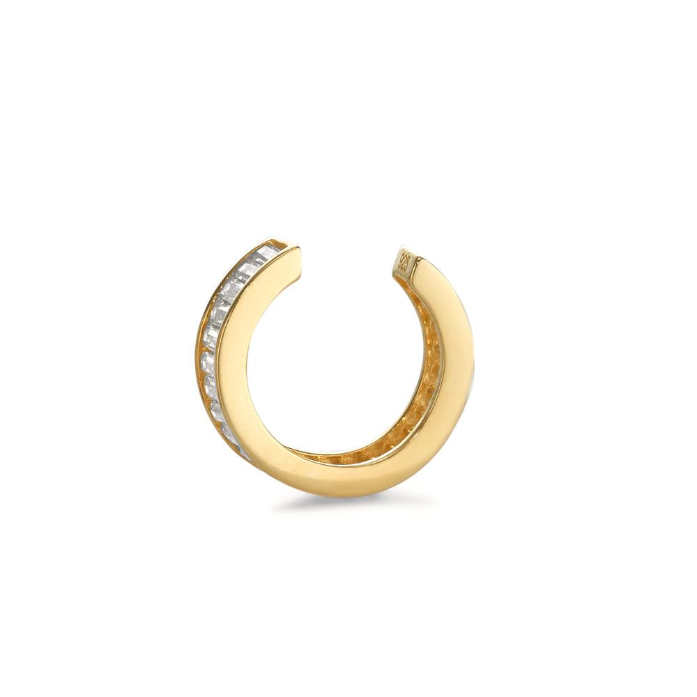 Ear Cuff Silver Zirconia Yellow Gold plated