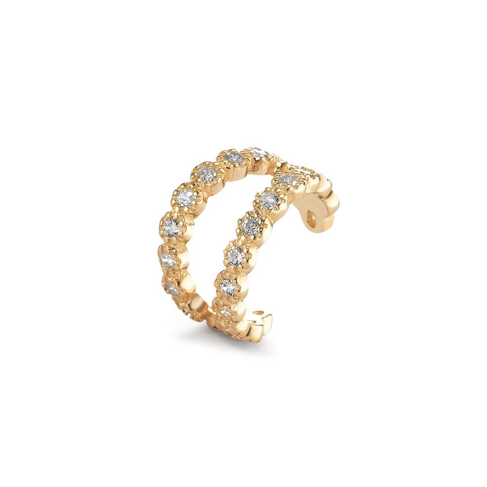 Ear Cuff Silver Zirconia Yellow Gold plated Ø9.5 mm