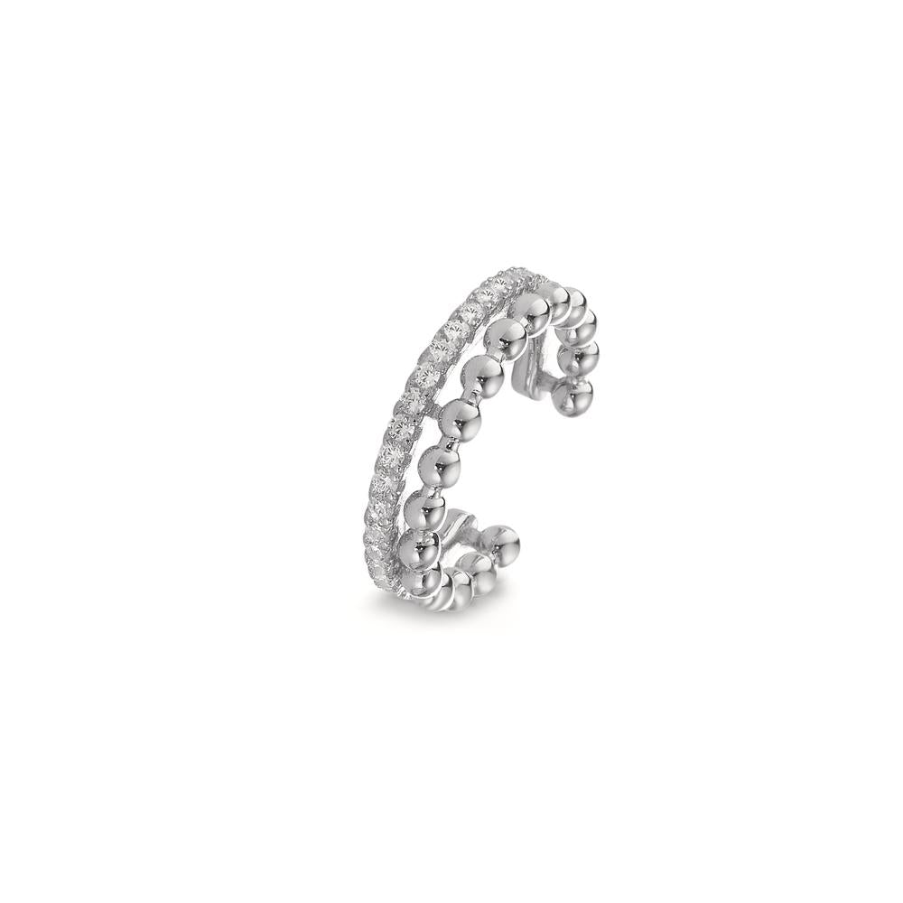 Ear Cuff Silver Zirconia Rhodium plated Ø14 mm