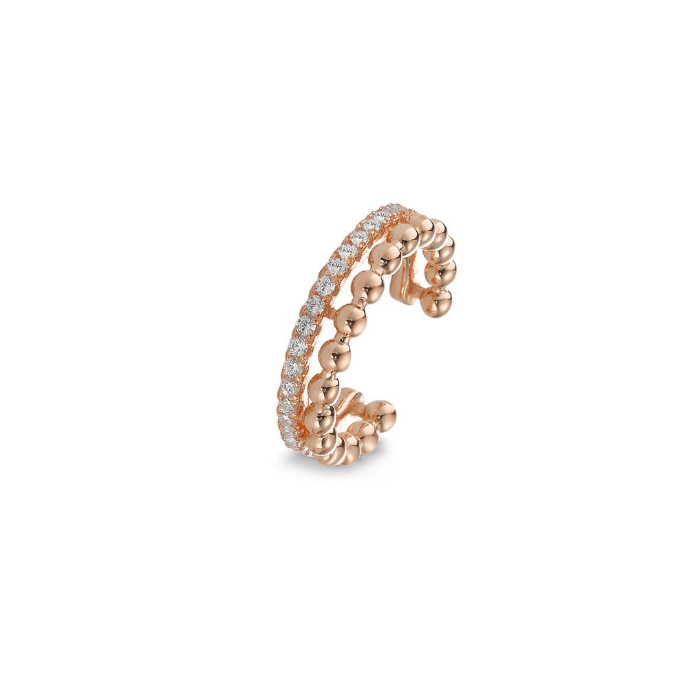 Ear Cuff Silver Zirconia Rose Gold plated Ø14 mm