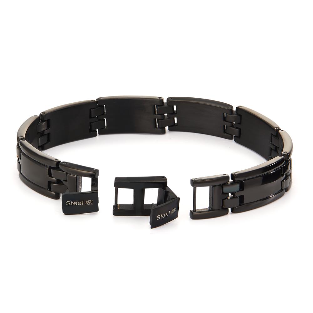 Bracelet Stainless steel, Carbon Black IP coated 20-21.5 cm