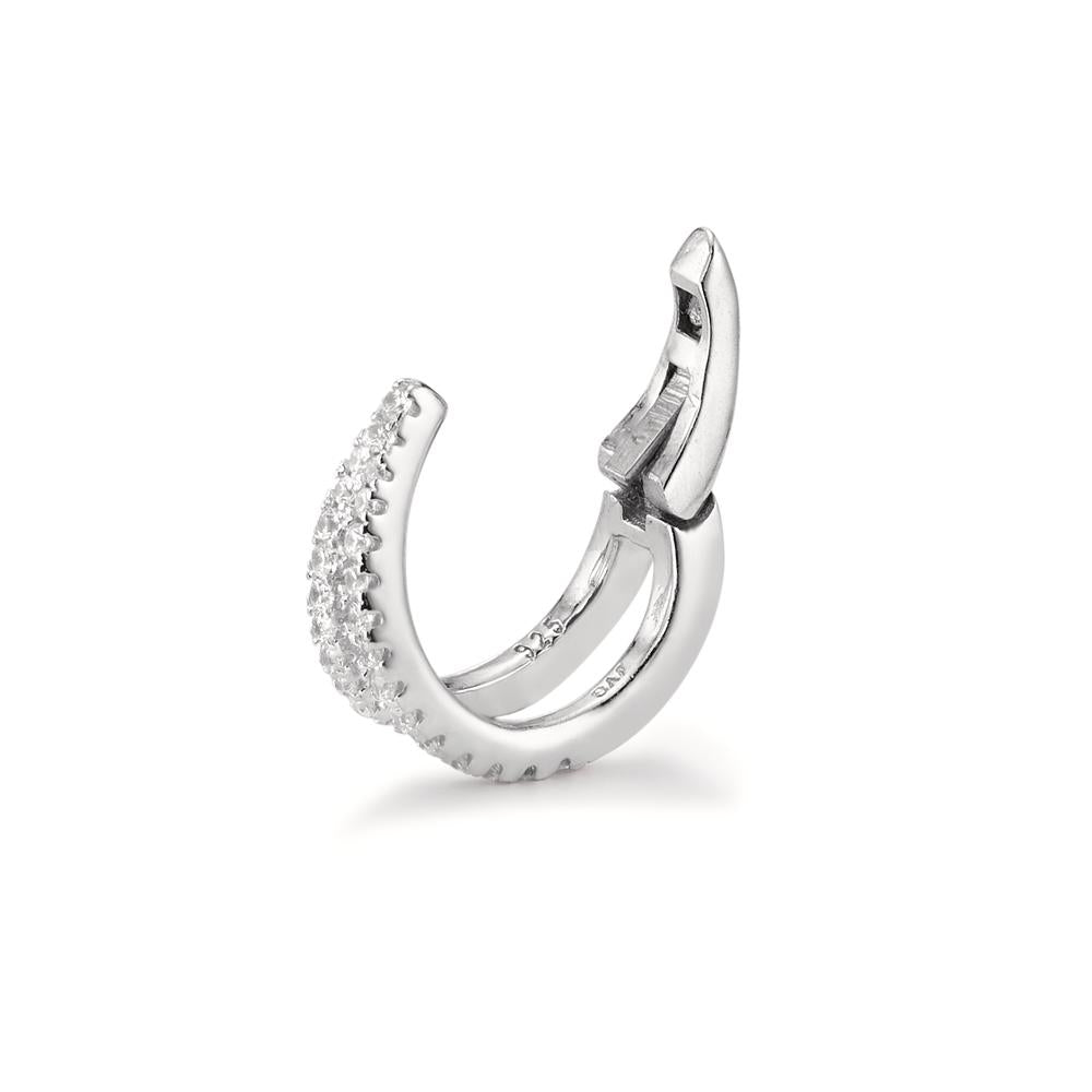 Ear Cuff Silver Zirconia Rhodium plated Ø13 mm