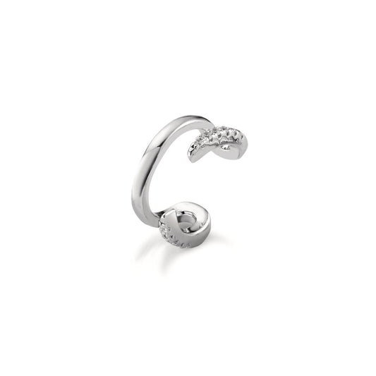 Ear Cuff Silver Zirconia 12 Stones Rhodium plated Ø11.5 mm