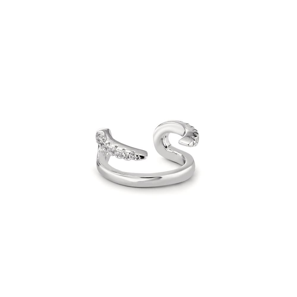 Ear Cuff Silver Zirconia 12 Stones Rhodium plated Ø11.5 mm