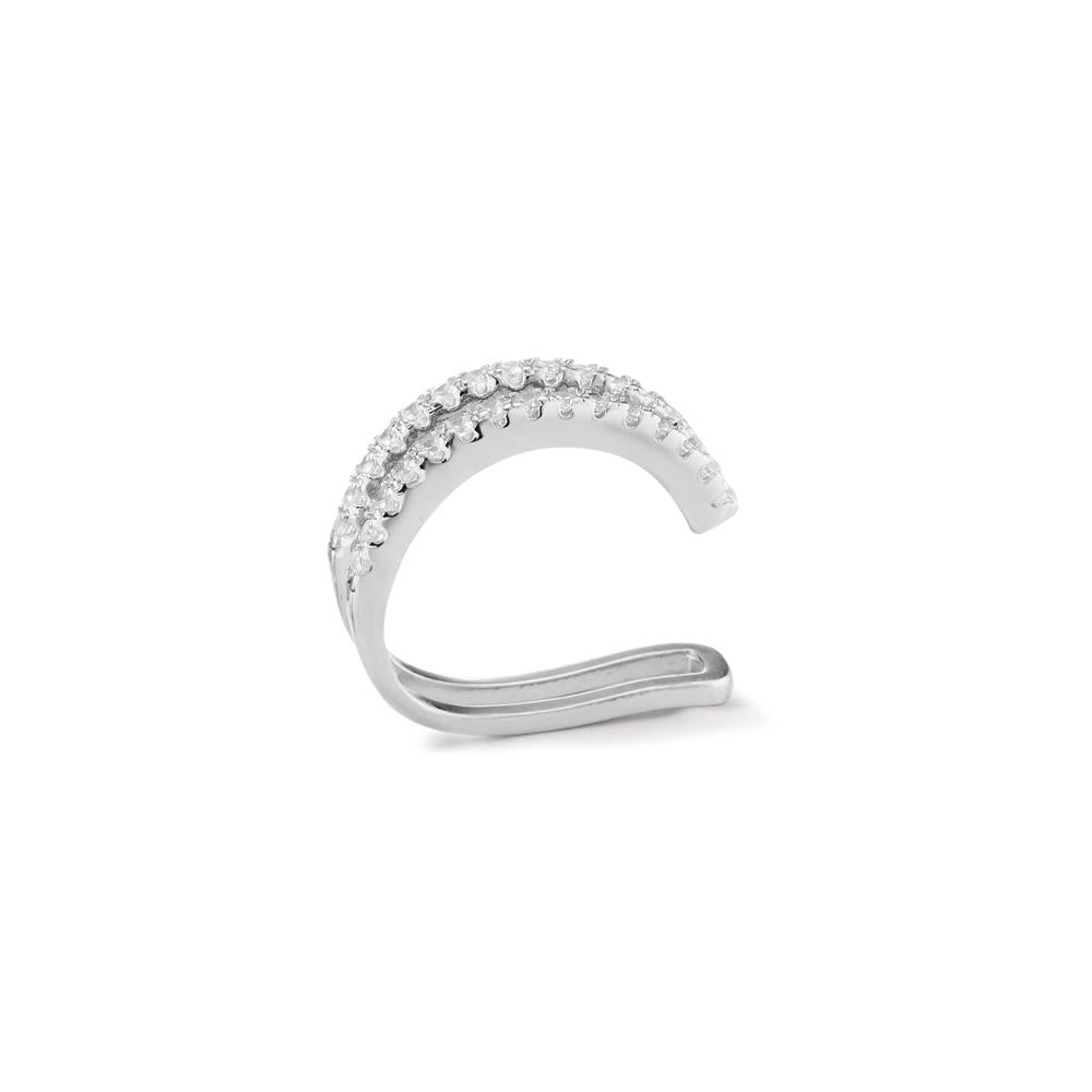 Ear Cuff Silver Zirconia Rhodium plated Ø14 mm